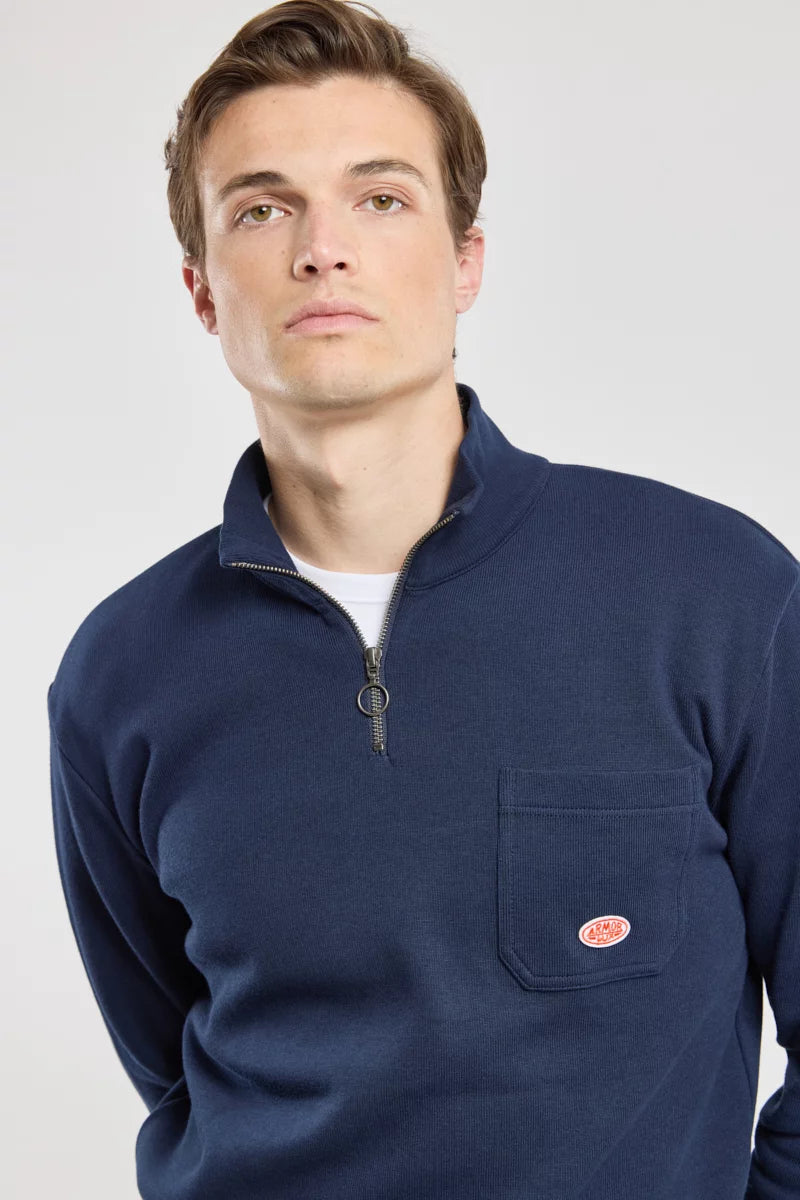 Armor Lux Heritage Cotton 1/2 Zip in Navy