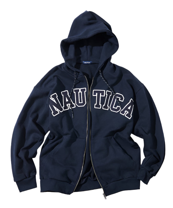 Nautica Japan Arch Logo Full Zip Up Hoodie Navy
