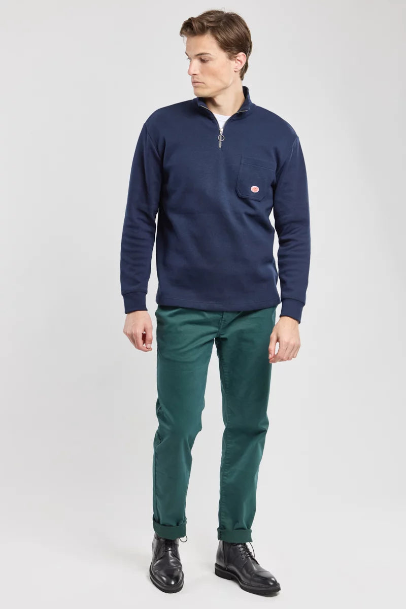 Armor Lux Heritage Cotton 1/2 Zip in Navy