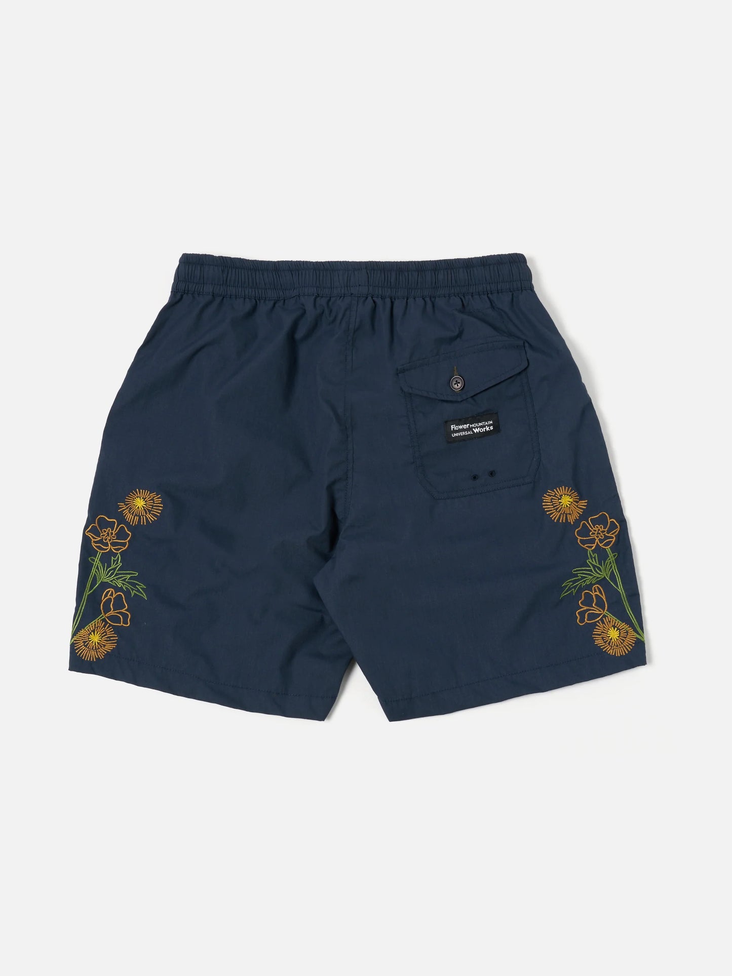 Flower Mountain x Universal Works Beach Short in Navy Recycled Polytech