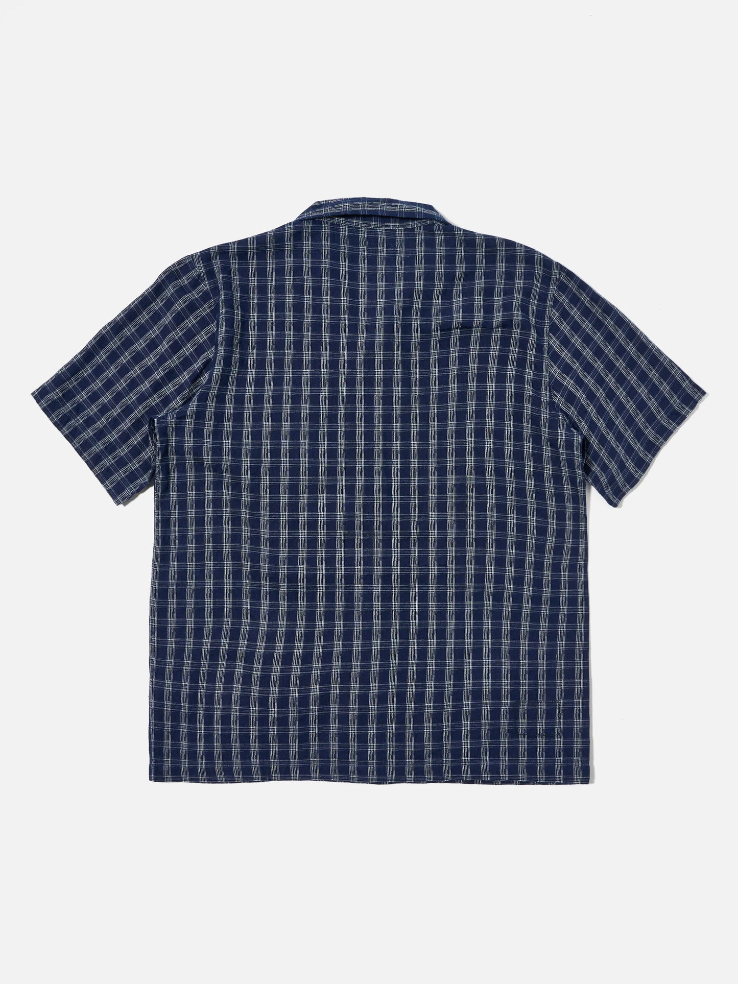 Universal Works Sal Road Shirt in Indigo Indigo Cotton Check