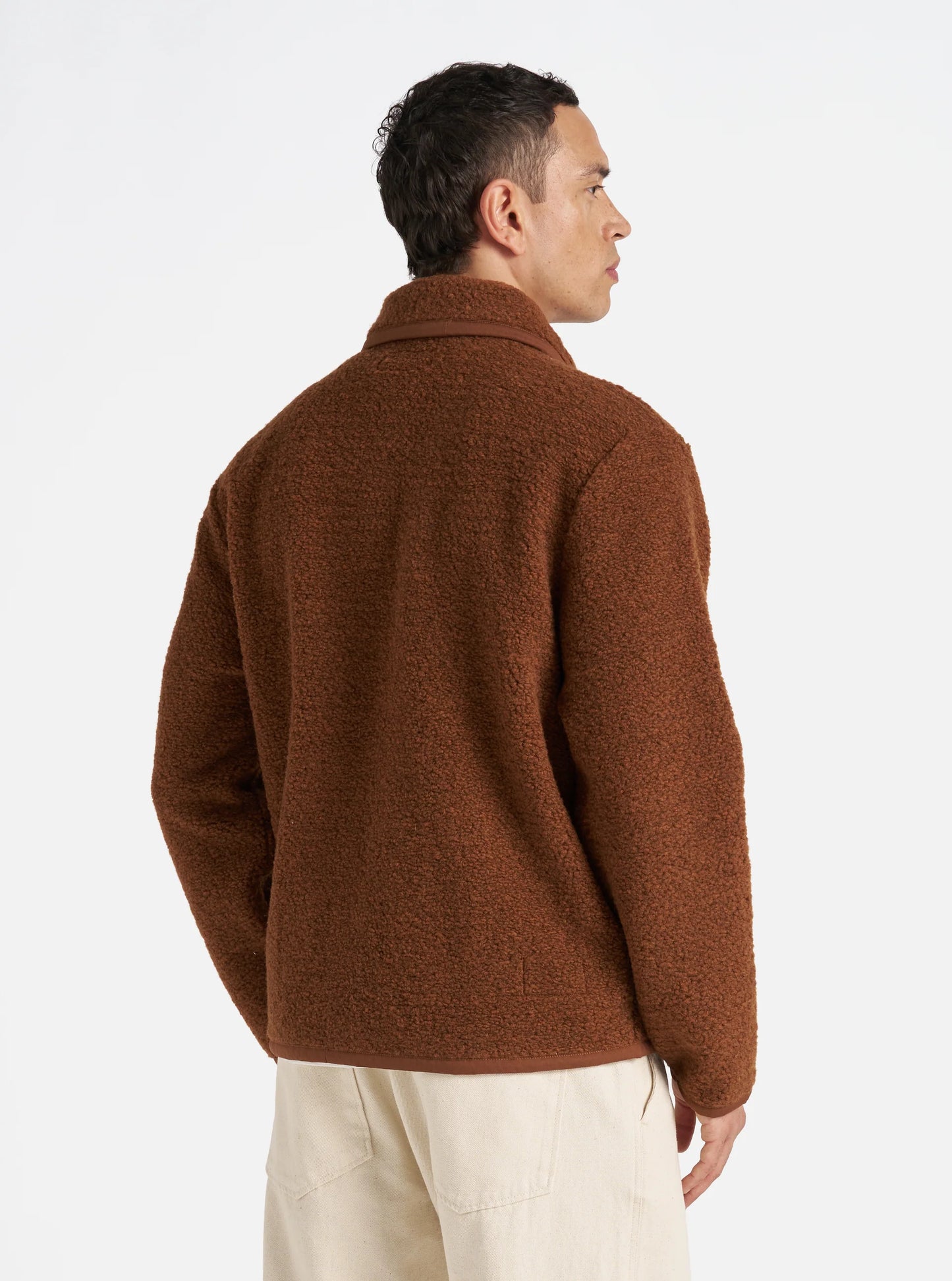 Universal Works Lancaster Jacket in Brown Alvar Fleece