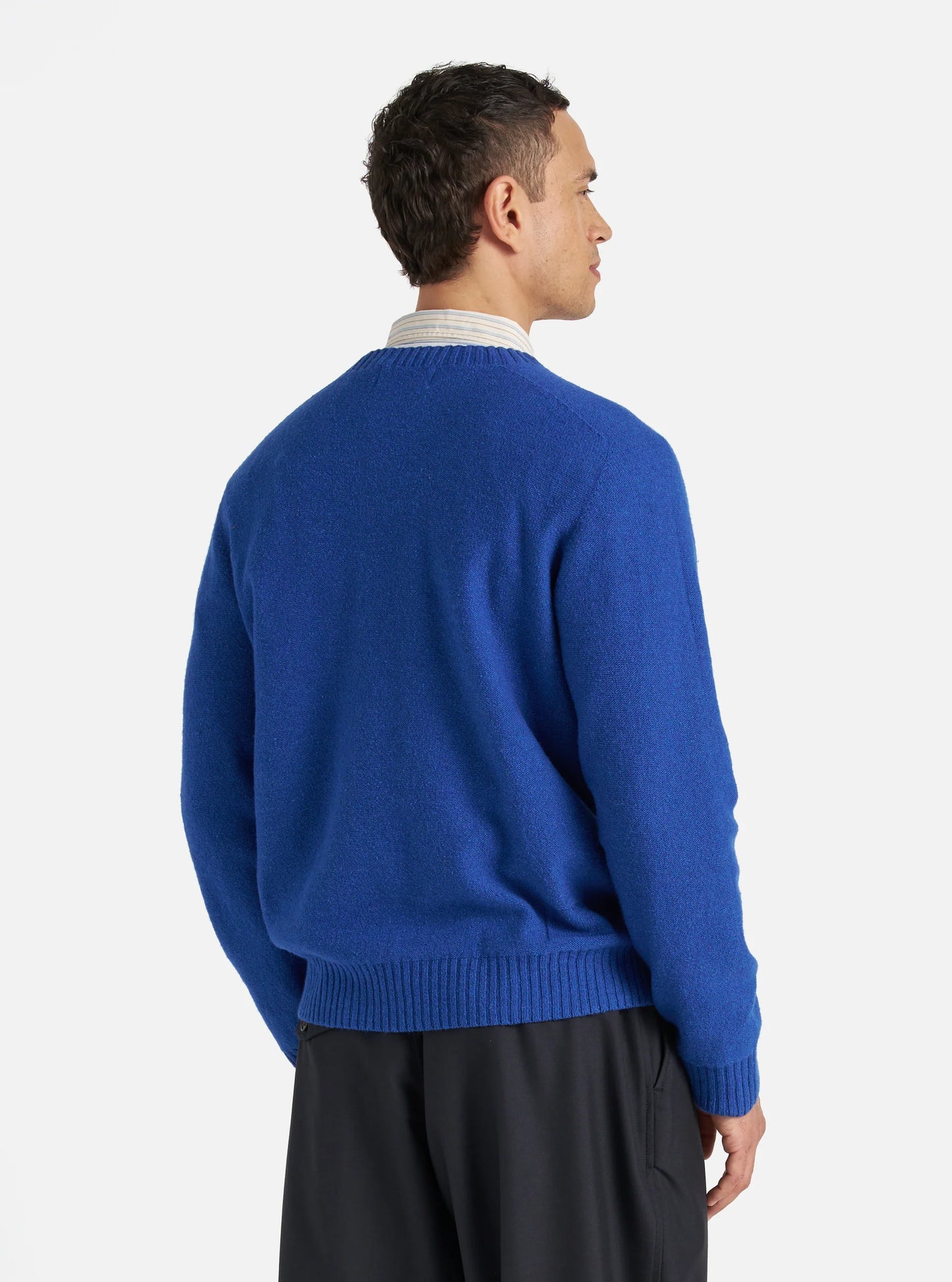 Universal Works Seamless Crew in Bold Blue Coast Knit