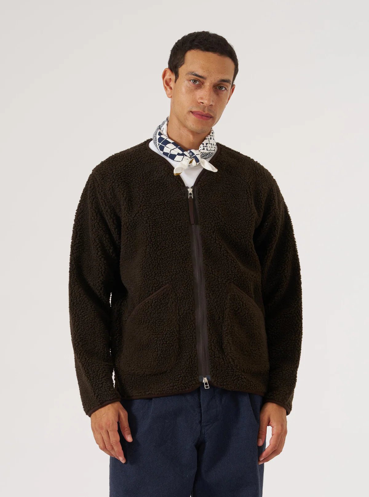 Universal Works Single Jersey Neckerchief in Ecru