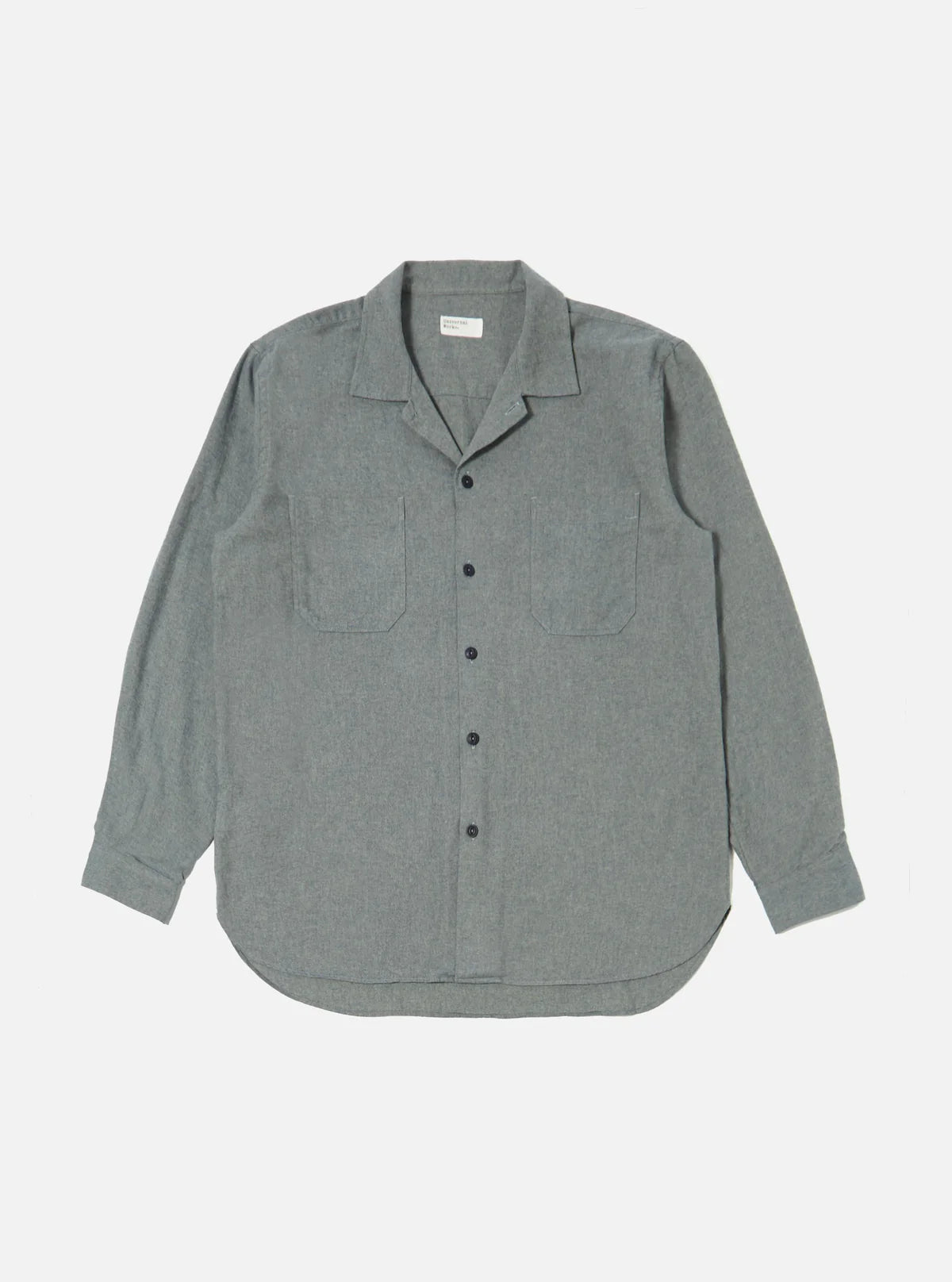 Universal Works Brushed Flannel Work Shirt in Navy