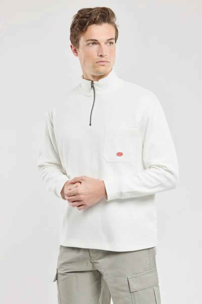 Armor Lux Heritage Cotton 1/2 Zip in Milk