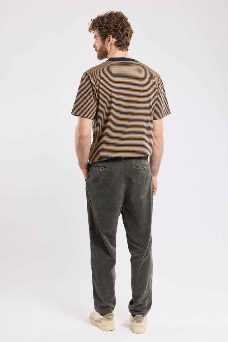 Armor Lux Heritage Striped T-Shirt in Marine Deep & Camel