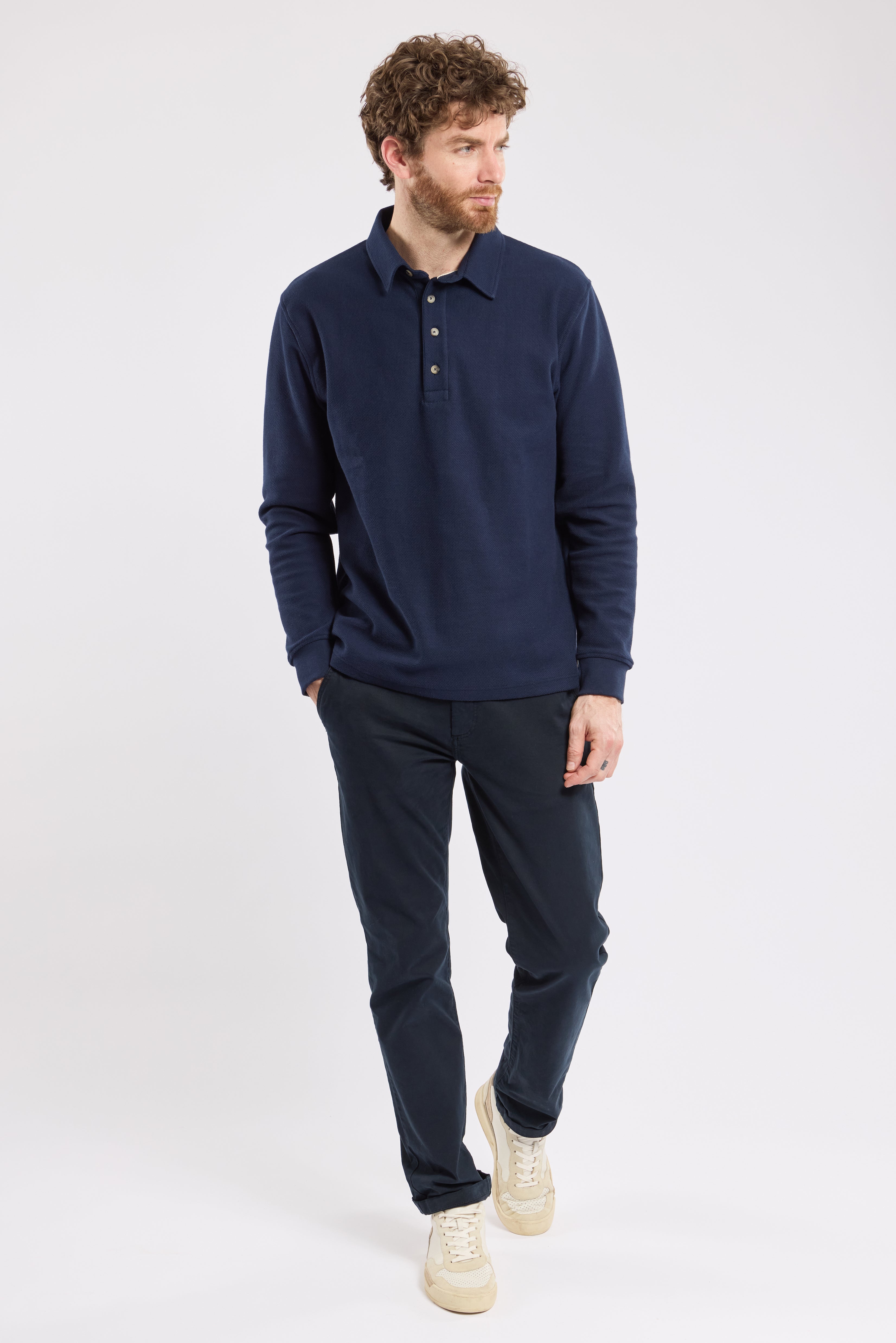 Armor Lux L/S Polo in Navy