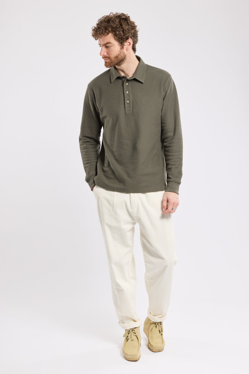 Armor Lux L/S Polo in Olive