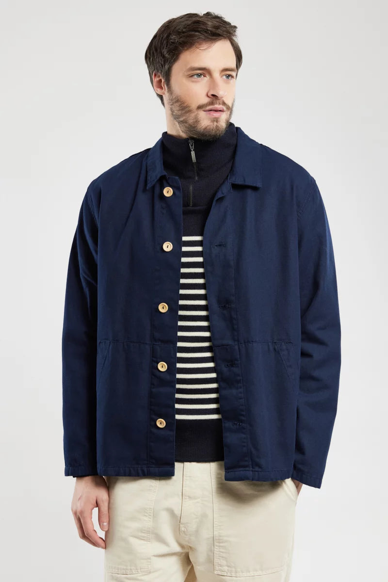 Armor Lux Cotton Fisherman Jacket in Navy