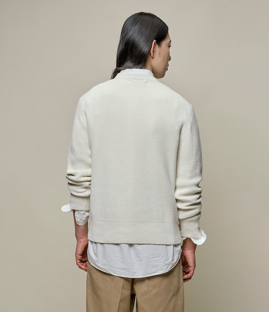 Merz B. Schwanen Men's Ribbed Knit Pullover Natural