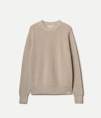 Merz B. Schwanen men's sand ribbed knit pullover in organic cotton with raglan sleeves