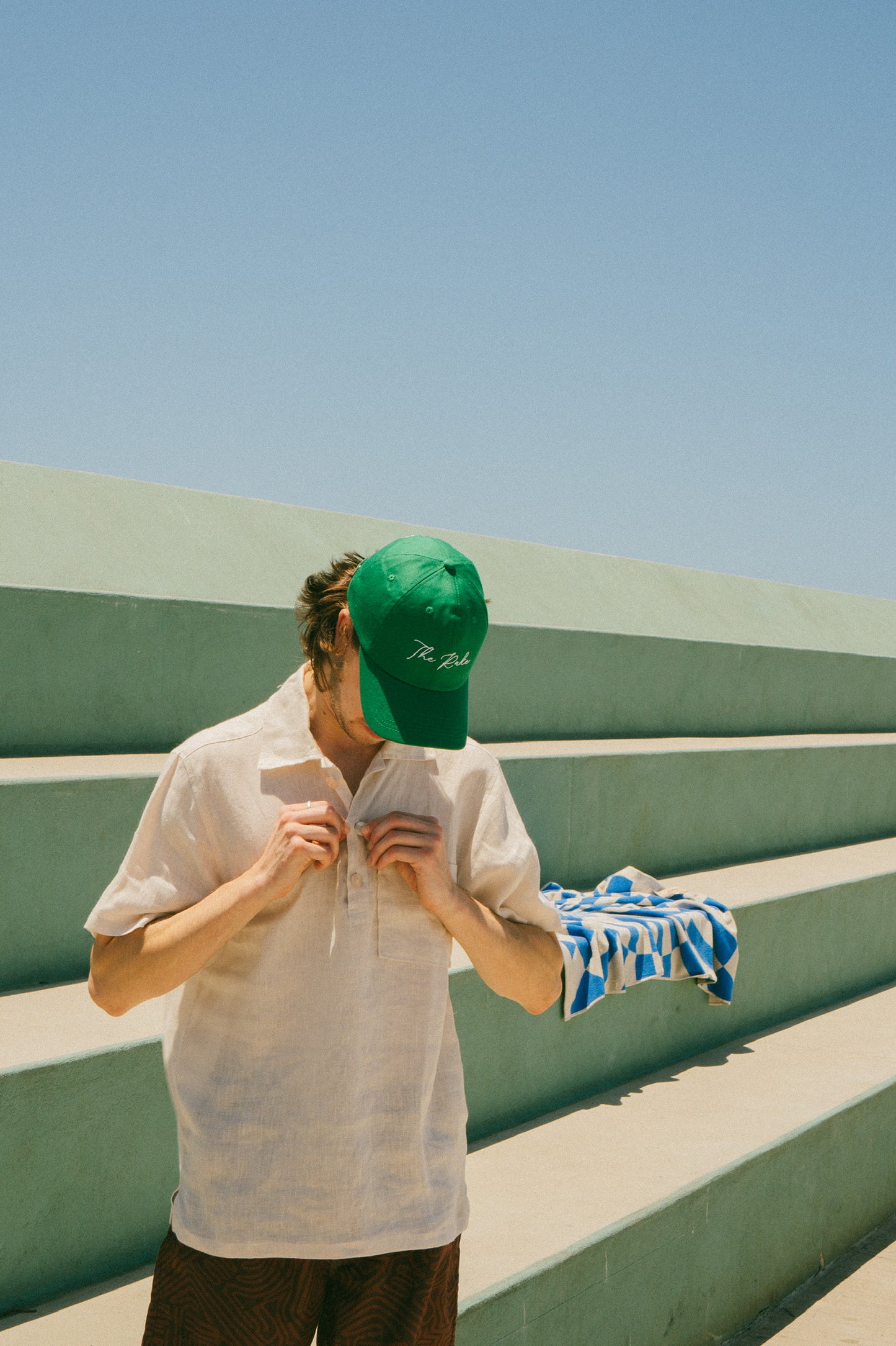 The Rake Logo Dad Cap in Bright Green
