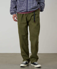 Gramicci G Pant olive organic cotton trousers with webbing belt and gusseted crotch for movement