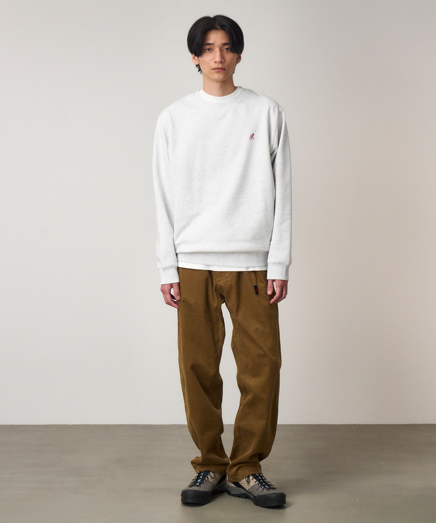 Gramicci One Point Crew Sweatshirt in Heather Ash