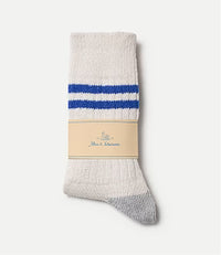 Merz B. Schwanen GS05 Recycled Cotton Socks in Nature/Swan Blue