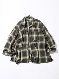 Nautica Japan Ombre Bleached Long Sleeve Shirt in Olive