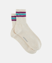Gramicci Hemp Blend Stripe Socks in Aubergine