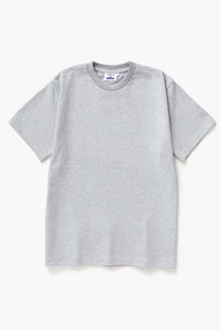 Power Goods Super Weight Tee in Heather Grey organic cotton with heavy-duty neckline