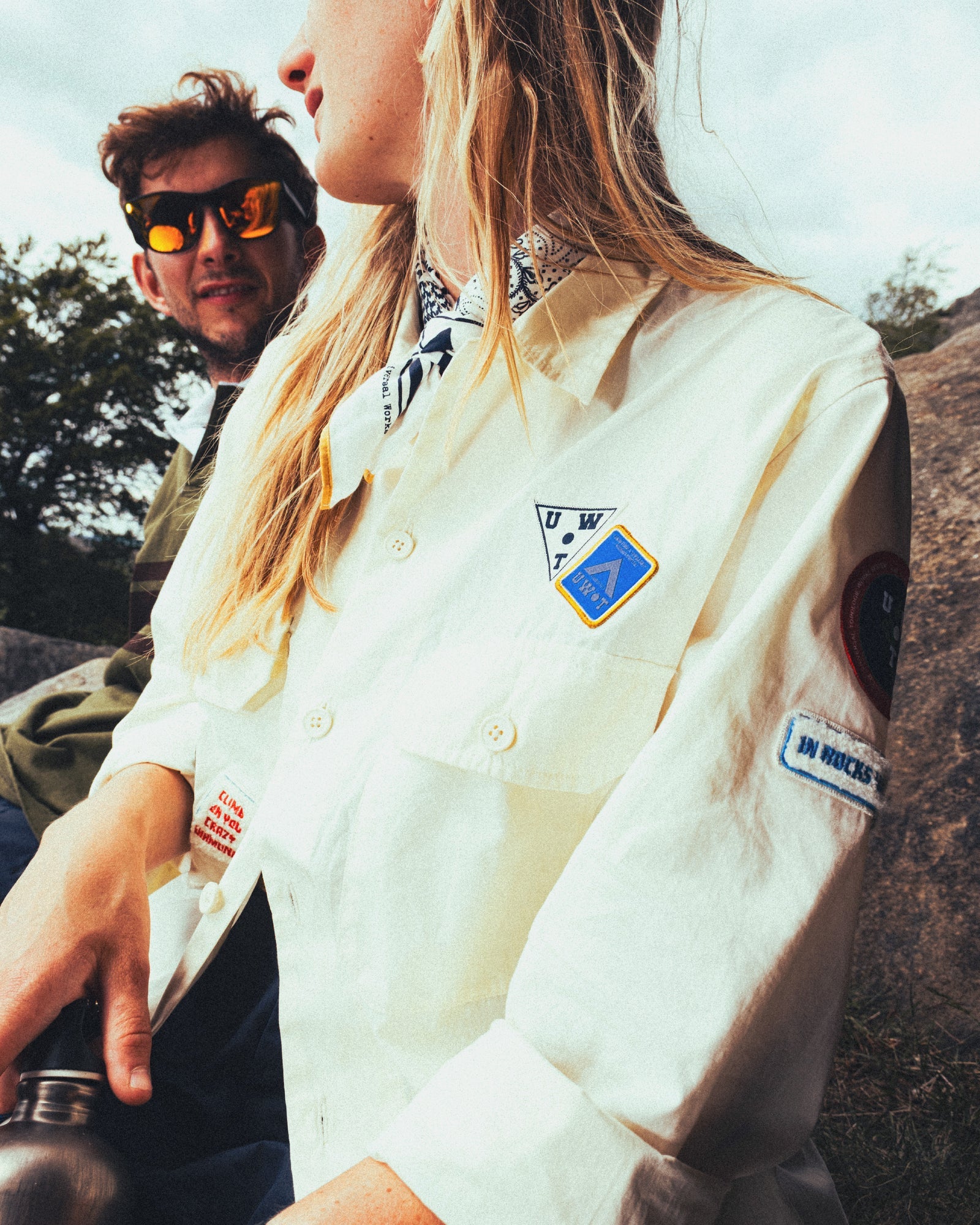 Universal Works x Topologie Broadcloth Utility Shirt in Ecru