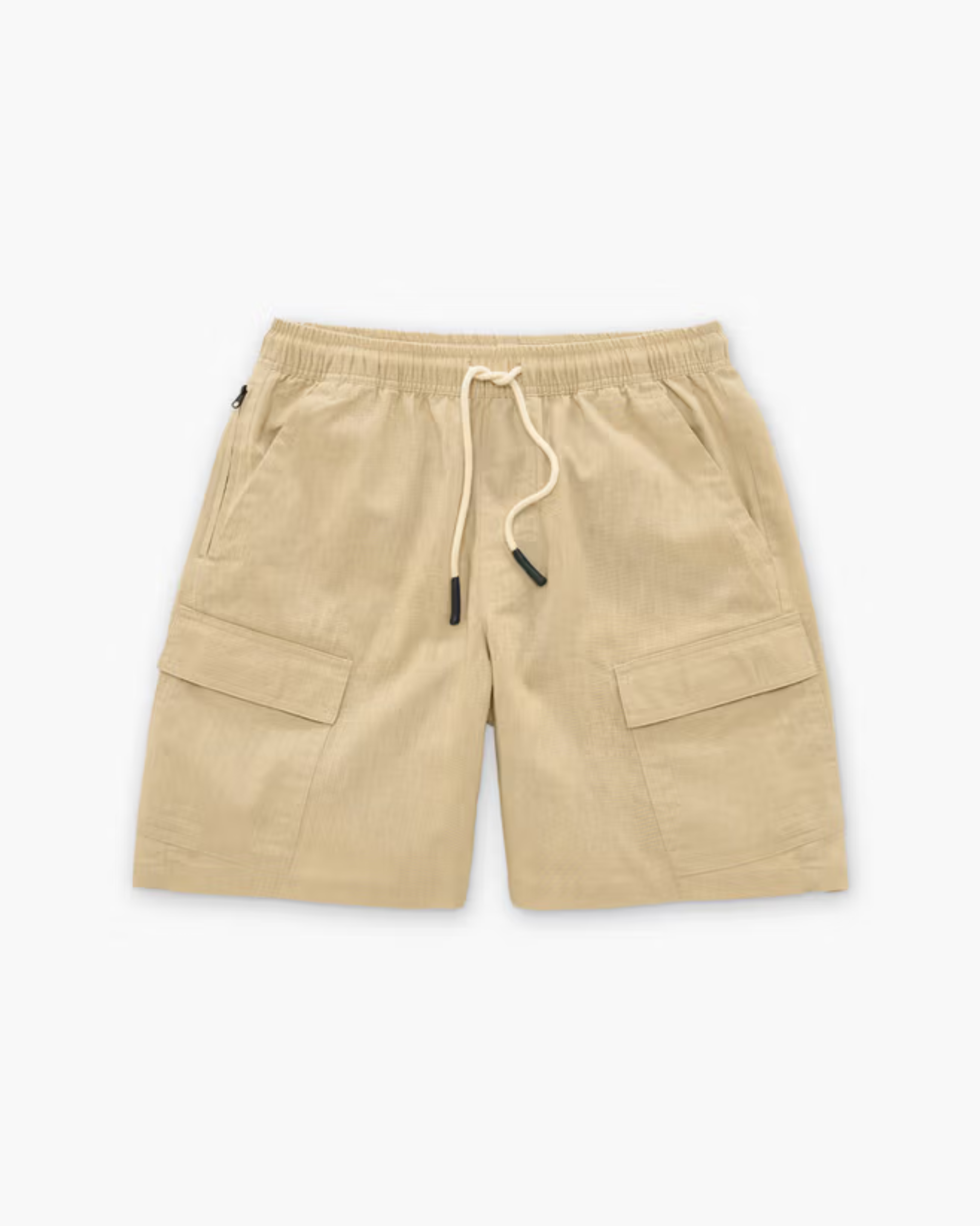 OAS Beige Cotton Linen Cargo Shorts