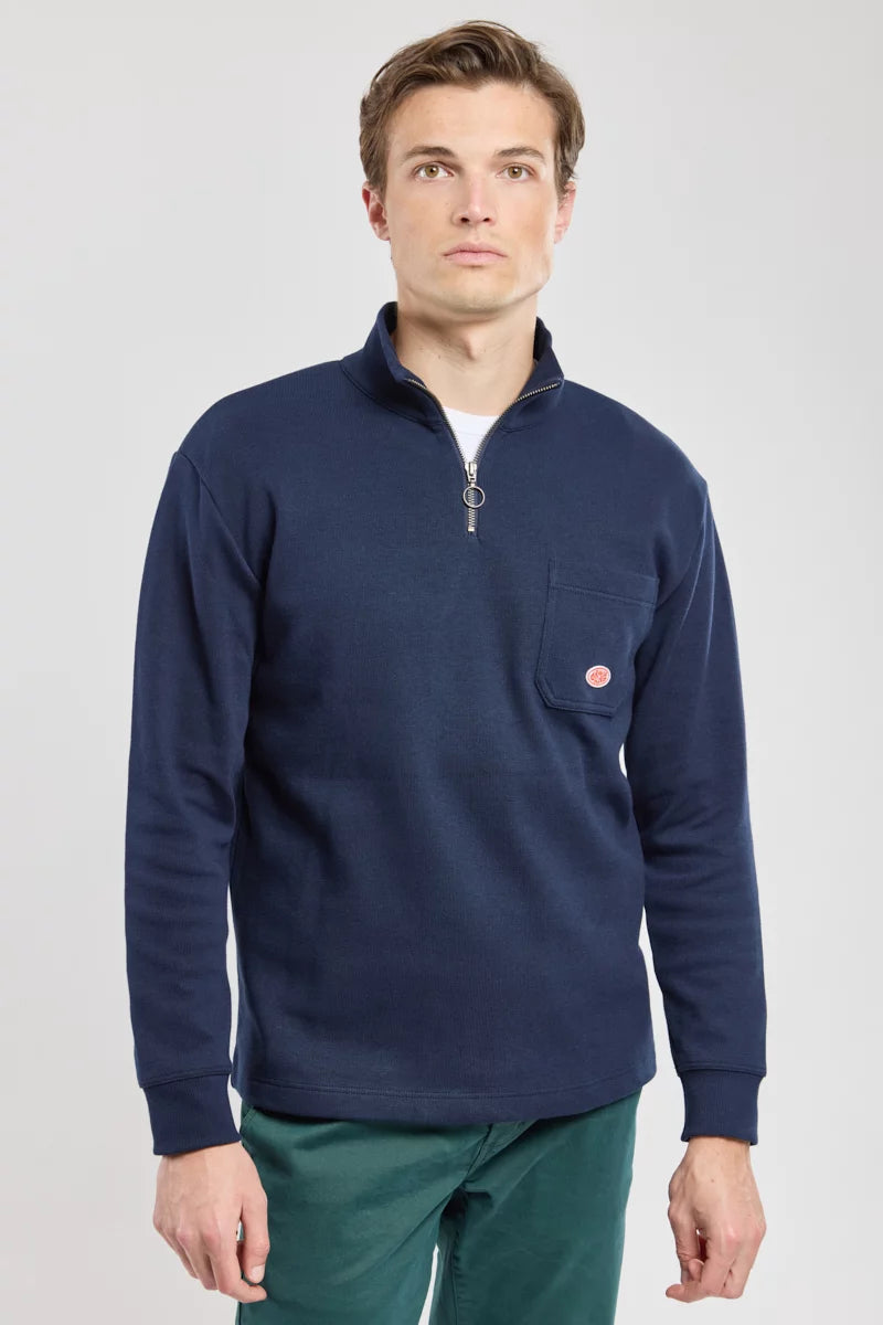 Armor Lux Heritage Cotton 1/2 Zip in Navy