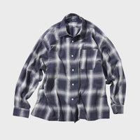 Nautica Japan Ombre Bleached Long Sleeve Shirt in Navy