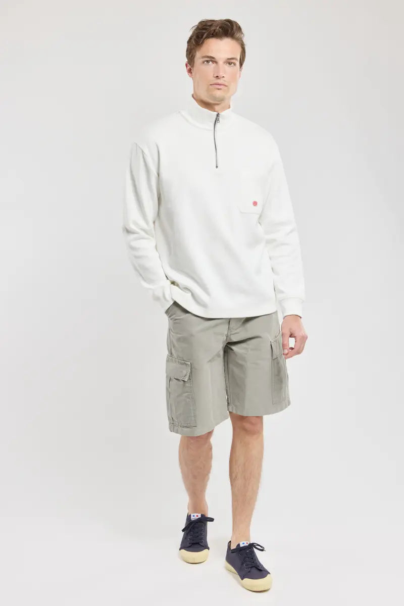Armor Lux Heritage Cotton 1/2 Zip in Milk