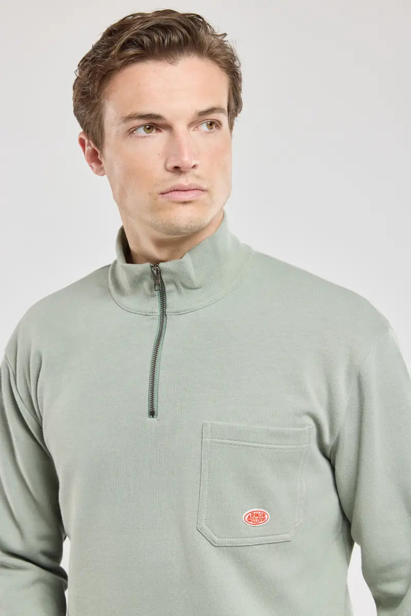 Armor Lux Heritage Cotton 1/2 Zip in Shadow