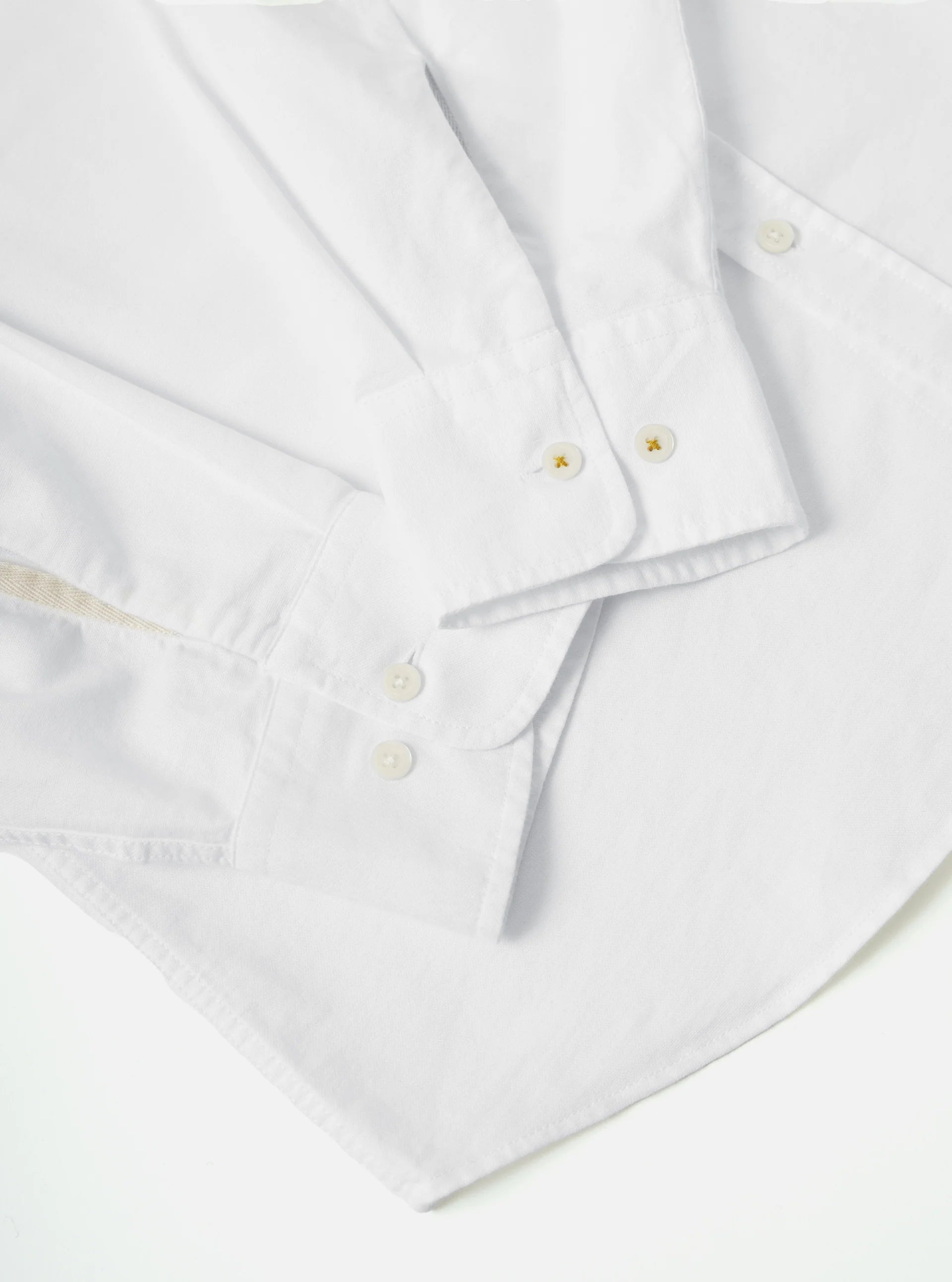 Universal Works Daybrook Shirt in White Oxford Shirting
