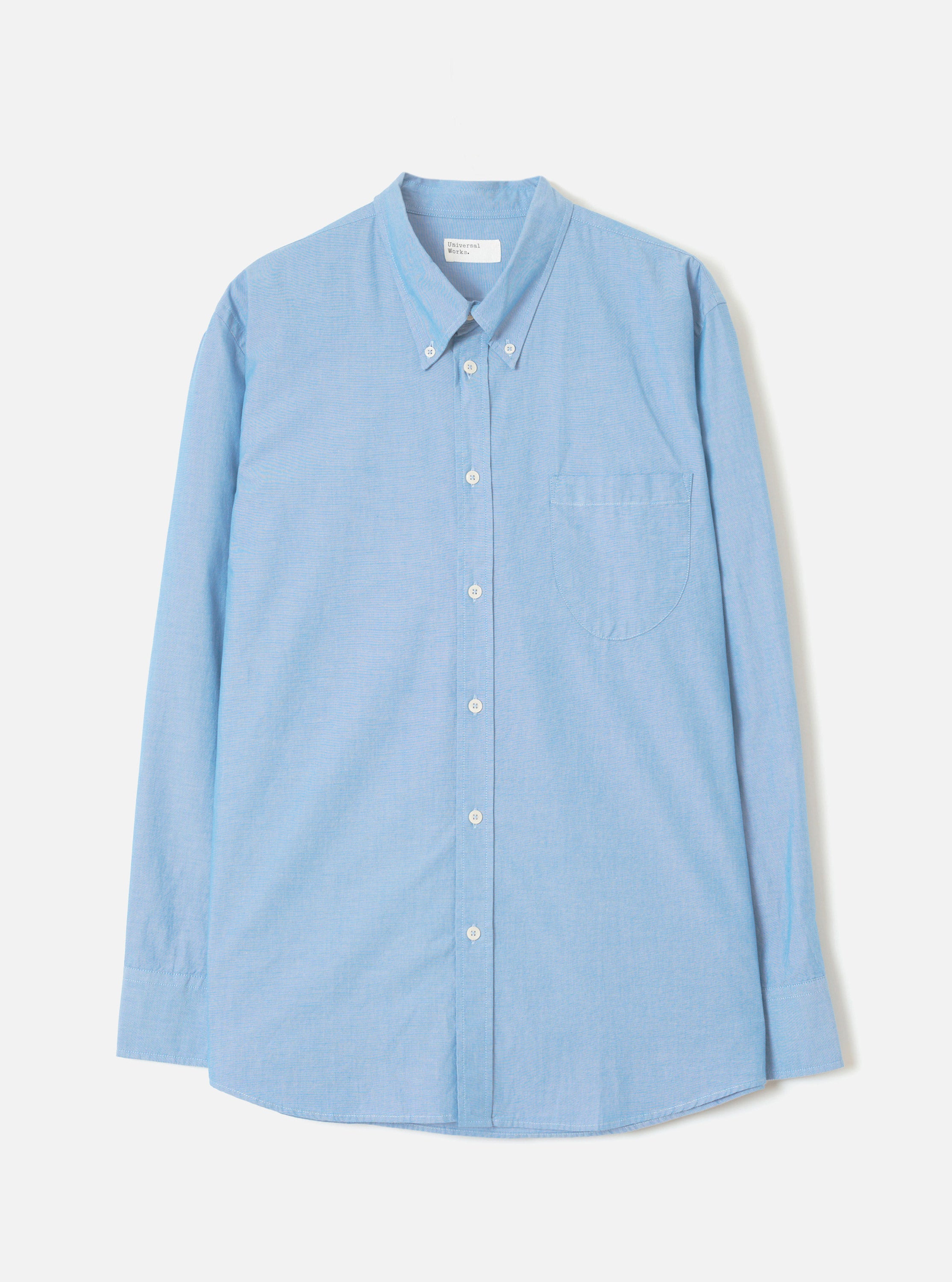 Universal Works Daybrook Shirt in Sky Blue Prince Chambray