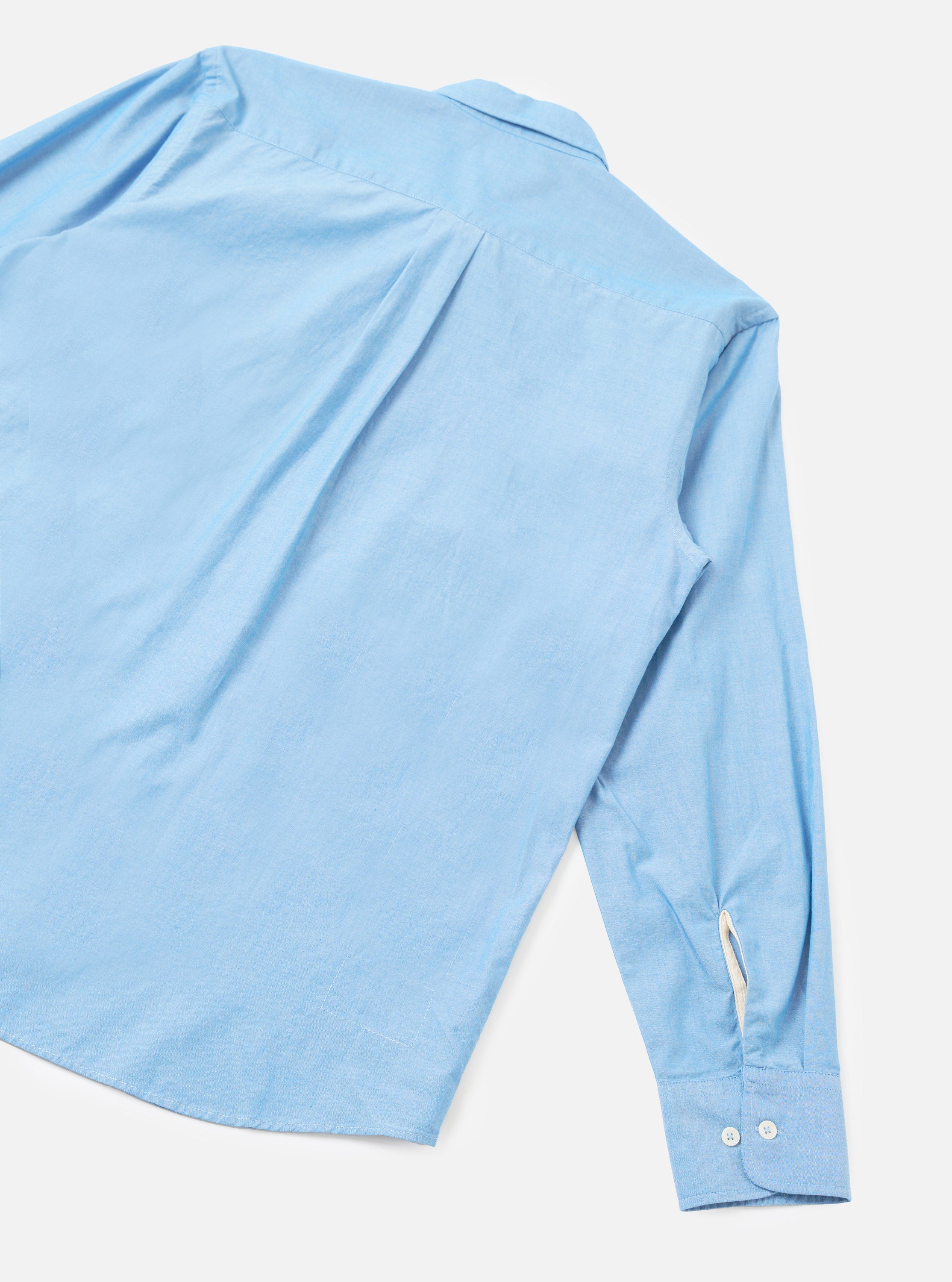 Universal Works Daybrook Shirt in Sky Blue Prince Chambray