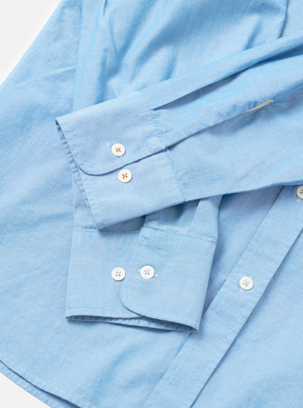 Universal Works Daybrook Shirt in Sky Blue Prince Chambray