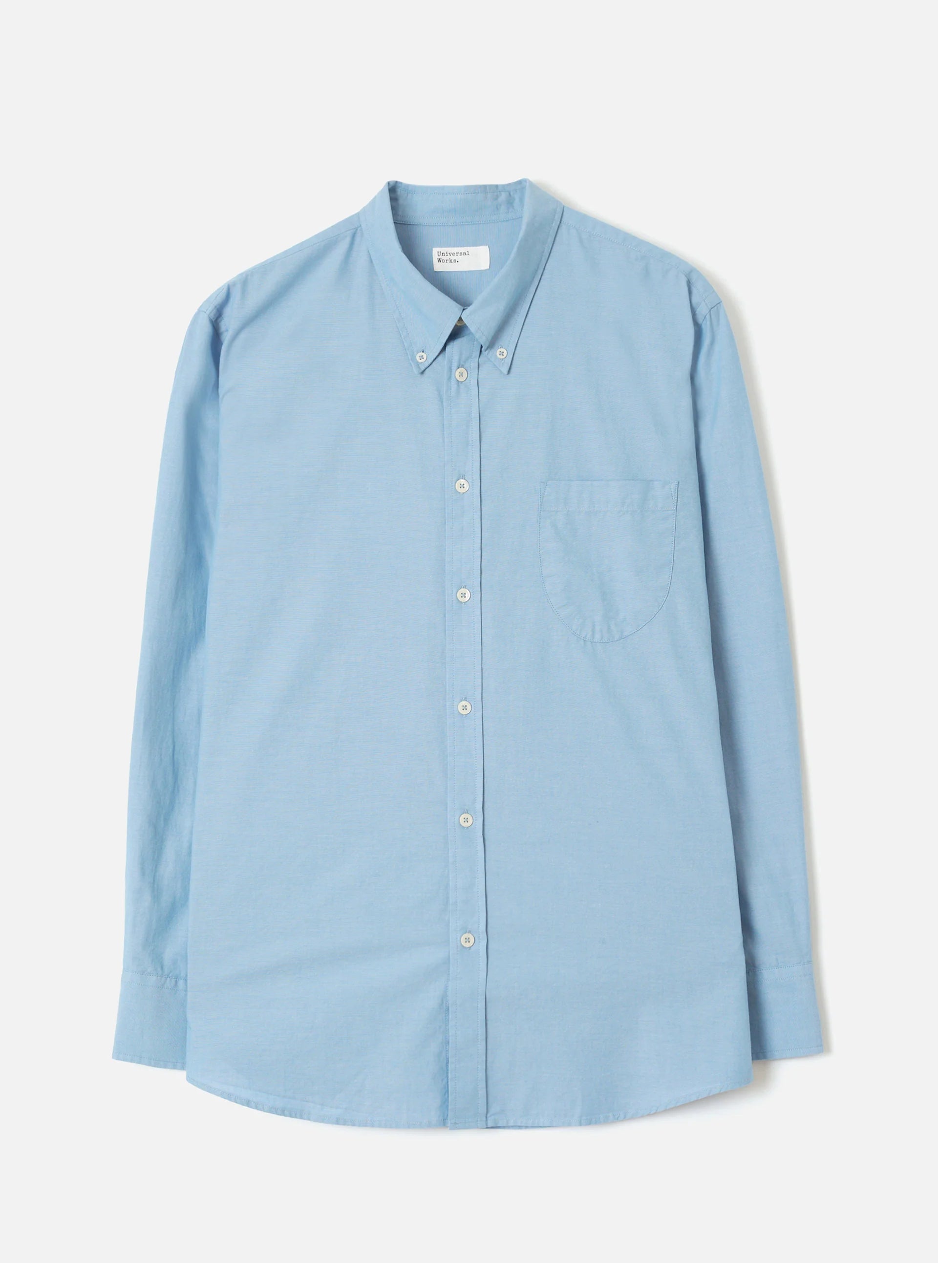 Universal Works Daybrook Shirt in Sky Blue Prince Chambray