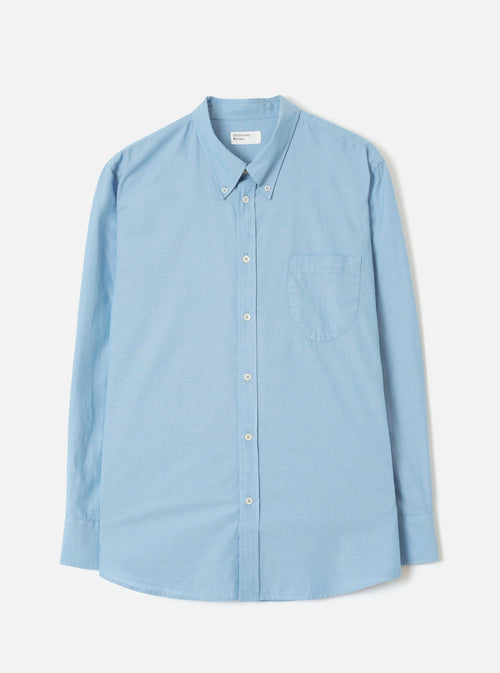 Universal Works Daybrook Shirt in Sky Blue Prince Chambray