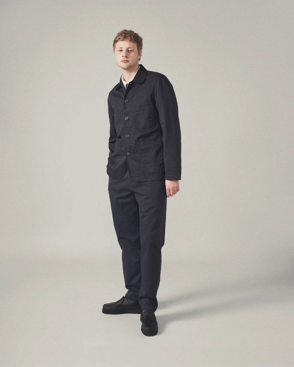 Universal Works Bakers Jacket in Navy Twill