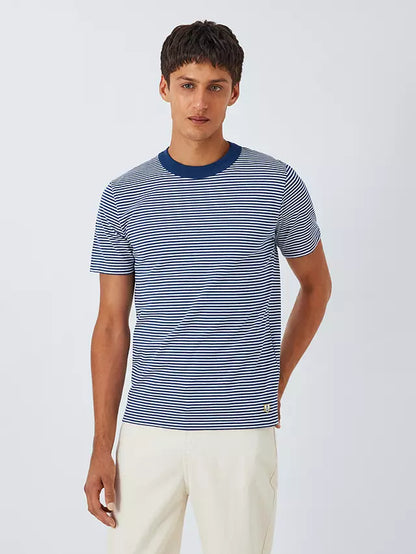 Armor Lux Heritage Striped T-Shirt in Blue & Milk