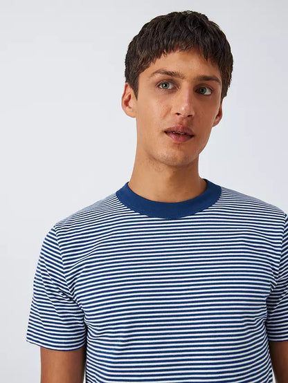 Armor Lux Heritage Striped T-Shirt in Blue & Milk