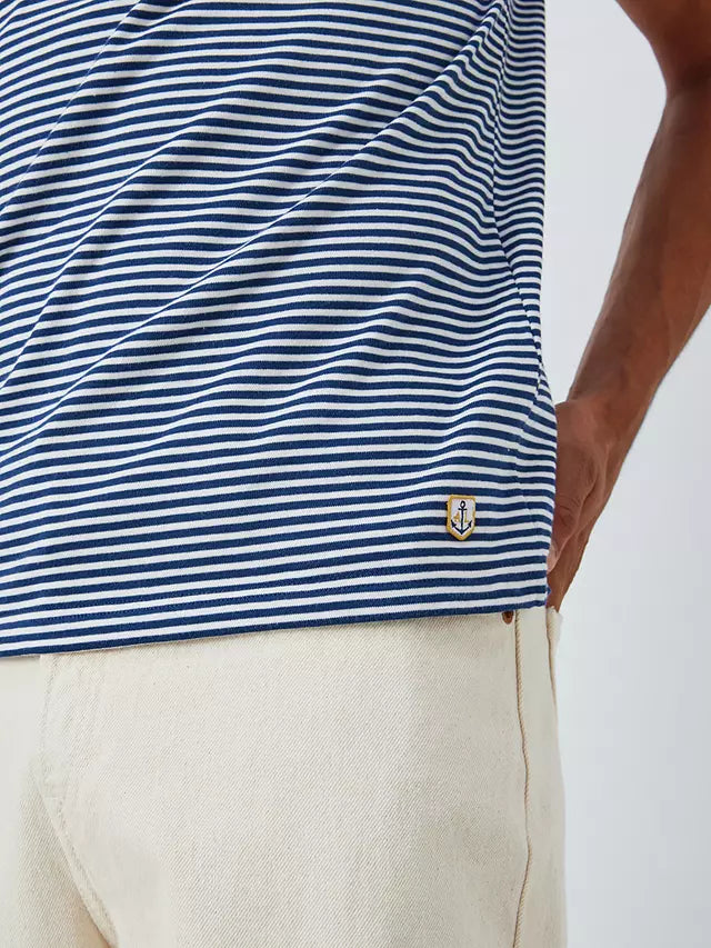 Armor Lux Heritage Striped T-Shirt in Blue & Milk