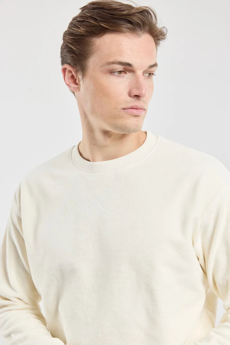 Armor Lux Cotton Boucle Sweatshirt in Milk