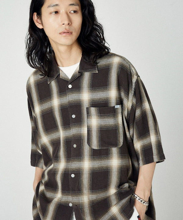 Nautica Japan Ombre Bleached Short Sleeve Shirt in Brown