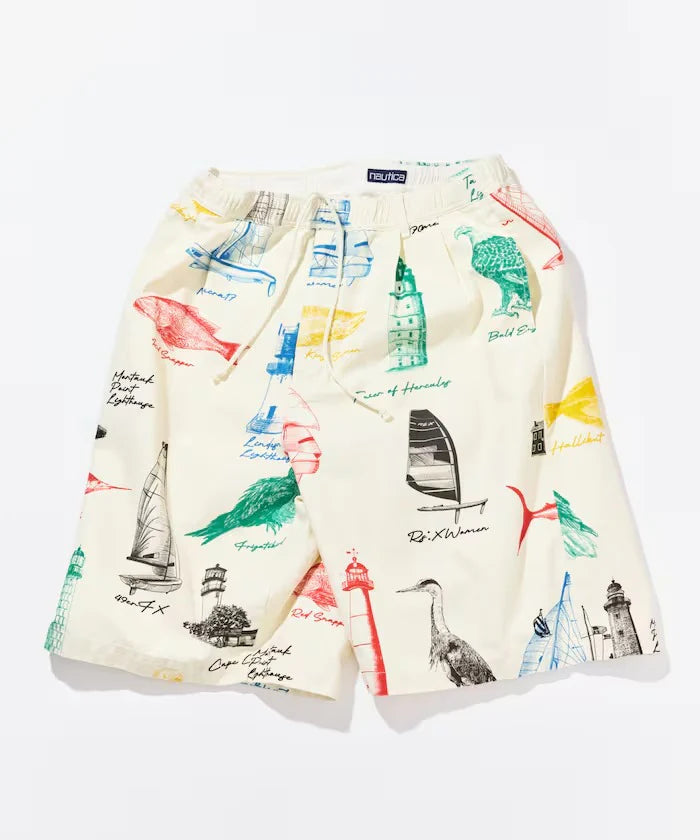 Nautica Japan All-Over Ocean Print Shorts in Multi