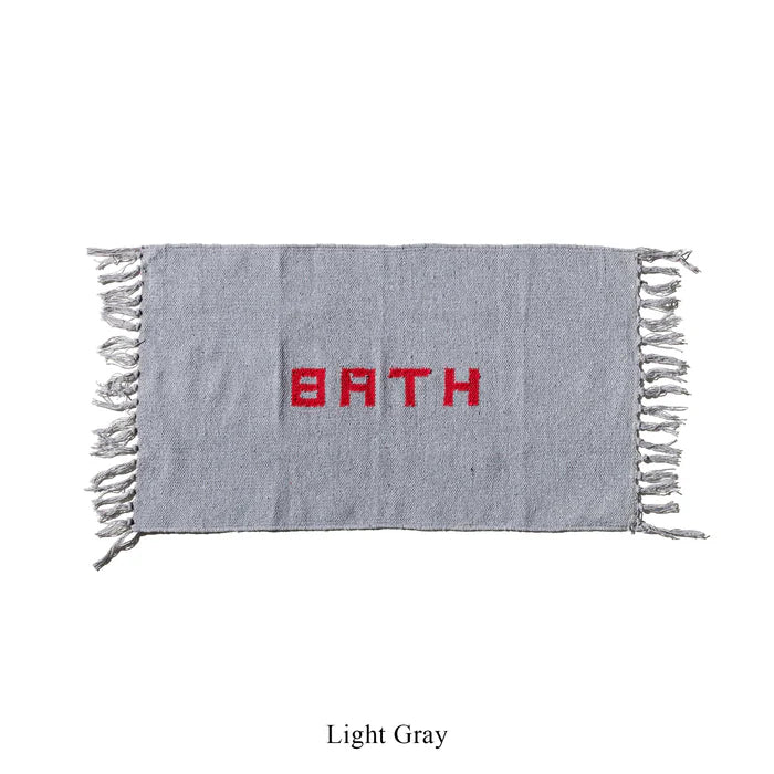 Puebco Handloom Recycled Yarn Bath Mat - Light Grey