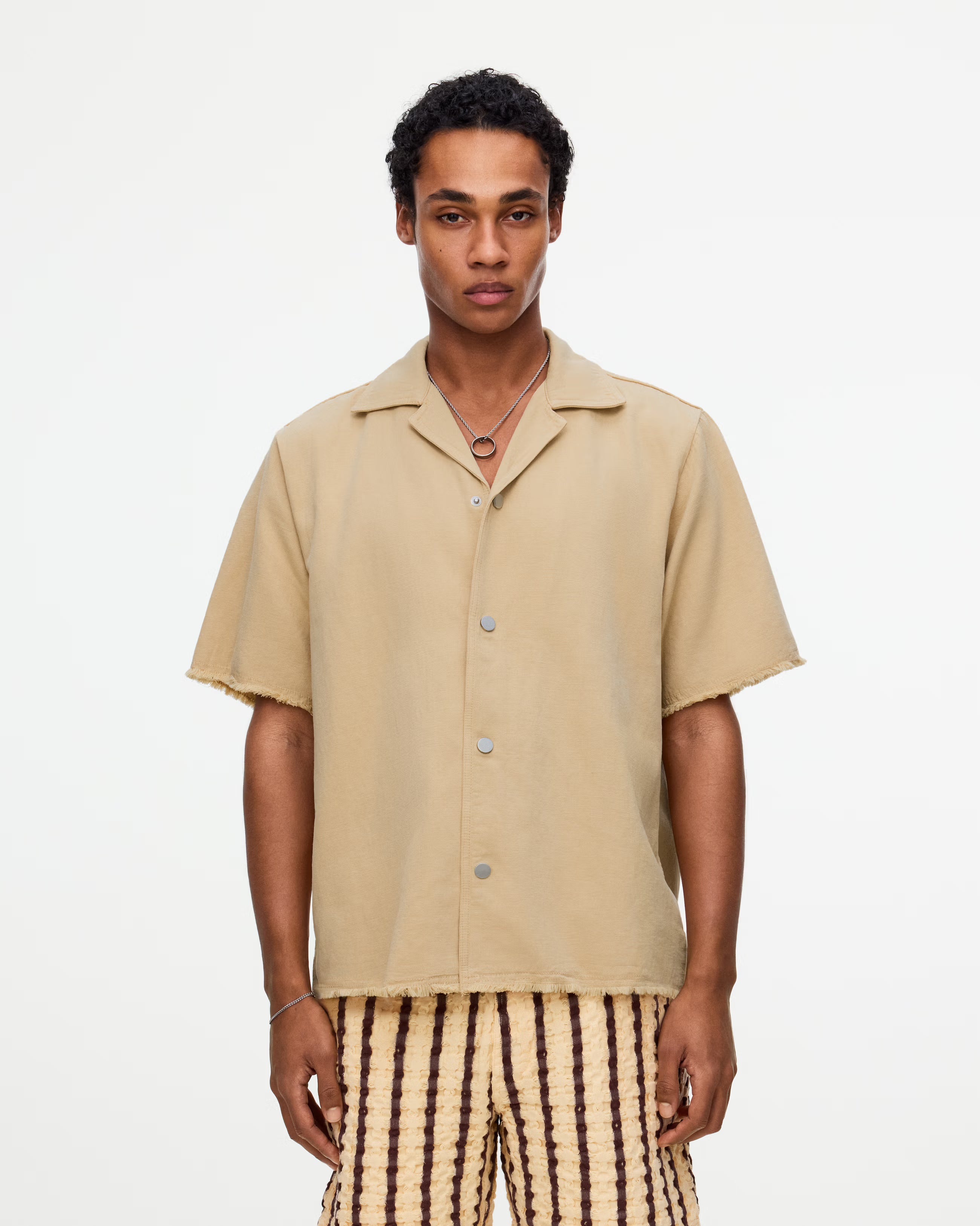 OAS Latte Bodega Cotton Canvas Shirt