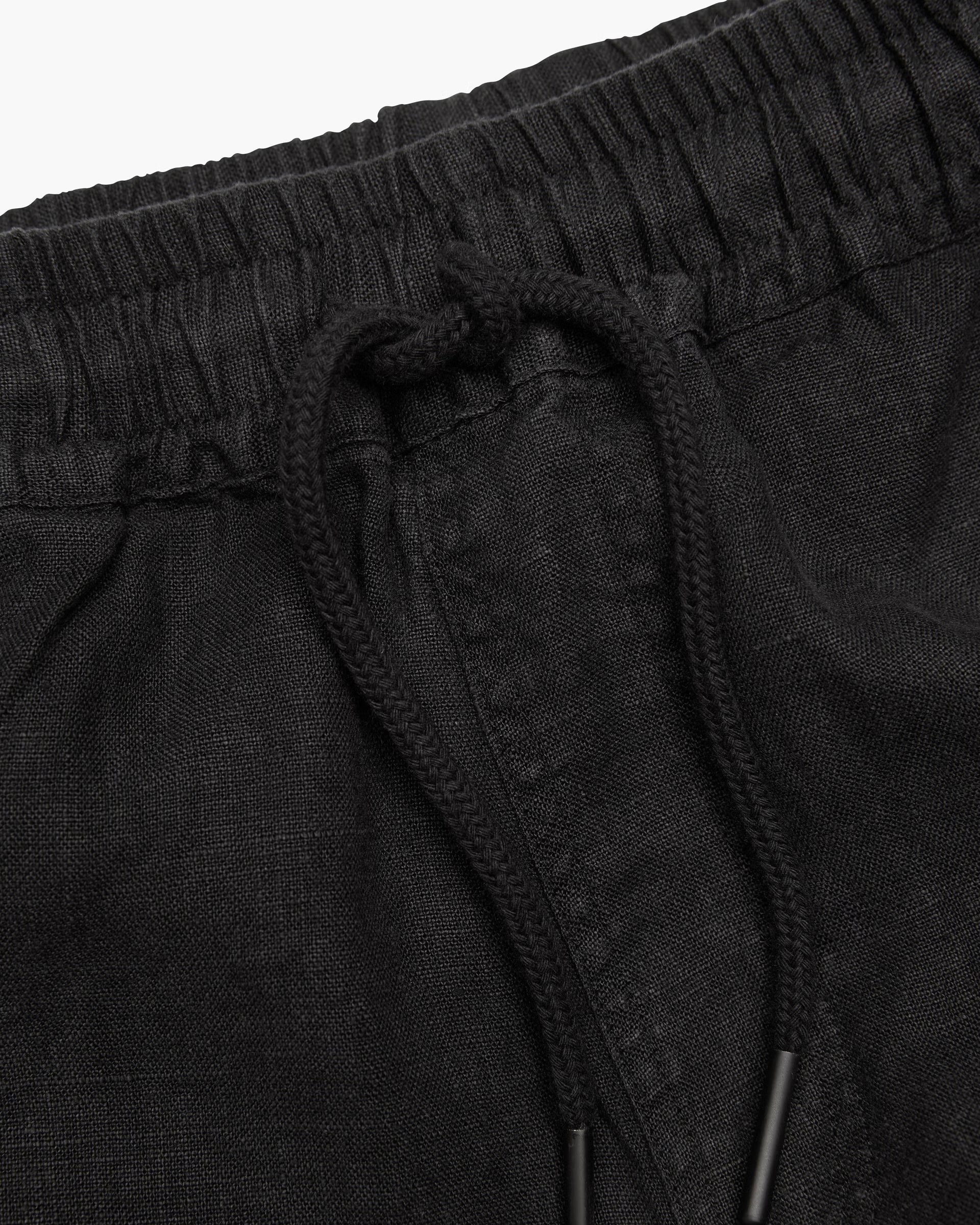 OAS Porto Linen Short in Black