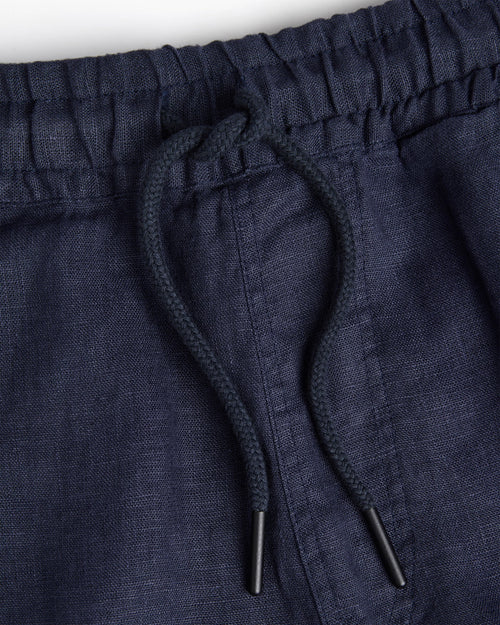 OAS Porto Linen Short in Navy, image 2