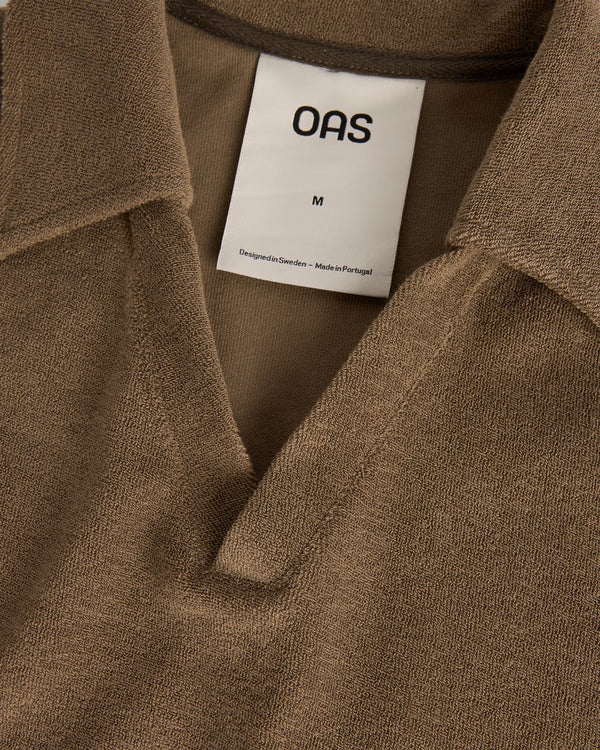 OAS Serif Terry Polo Shirt in Brown