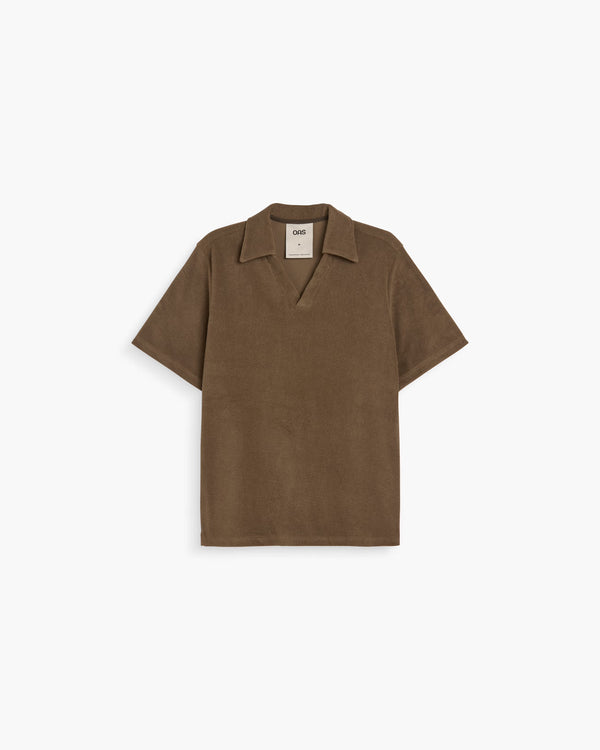 OAS Serif Terry Polo Shirt in Brown