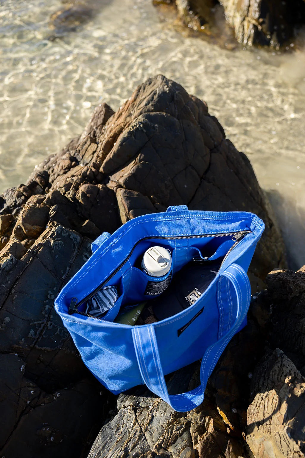The Remote Tote in Pacific Blue
