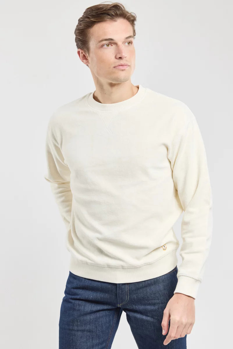 Armor Lux Cotton Boucle Sweatshirt in Milk